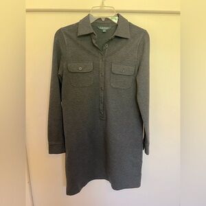 Ralph Lauren Gray Long Sleeve Shirt Dress